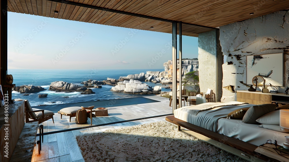Fototapeta premium A luxury hotel room on the coast img