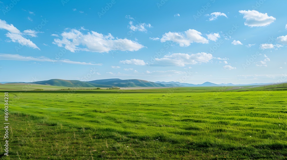 Landscape with endless meadows and distant mountains picture Landscape with endless meadows and distant mountains picture