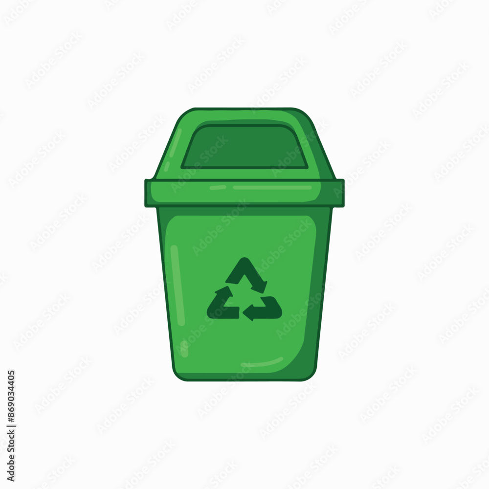 illustration art green rubbish bin sticker design illustration art green rubbish bin sticker design