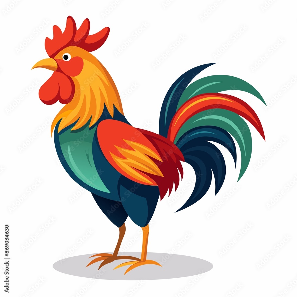 Fototapeta premium rooster isolated on white background