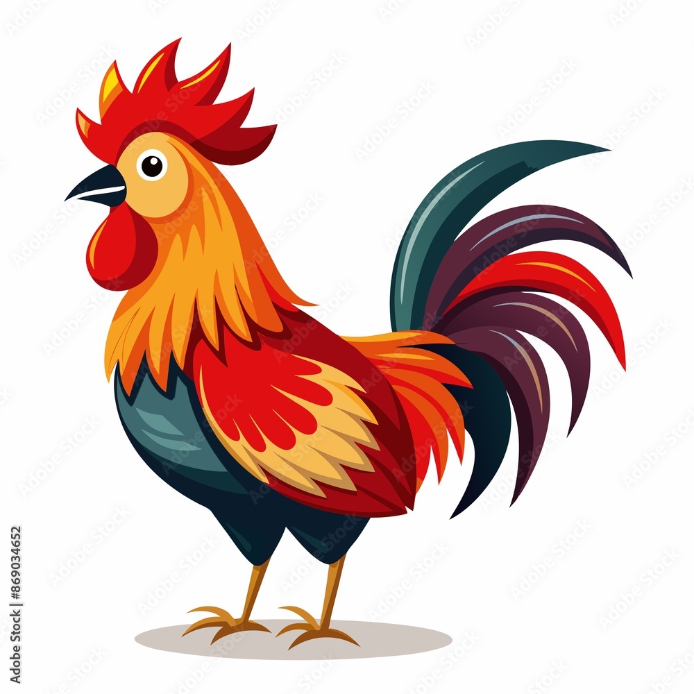 Fototapeta premium rooster isolated on white background