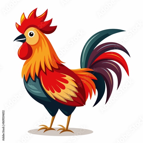 rooster isolated on white background