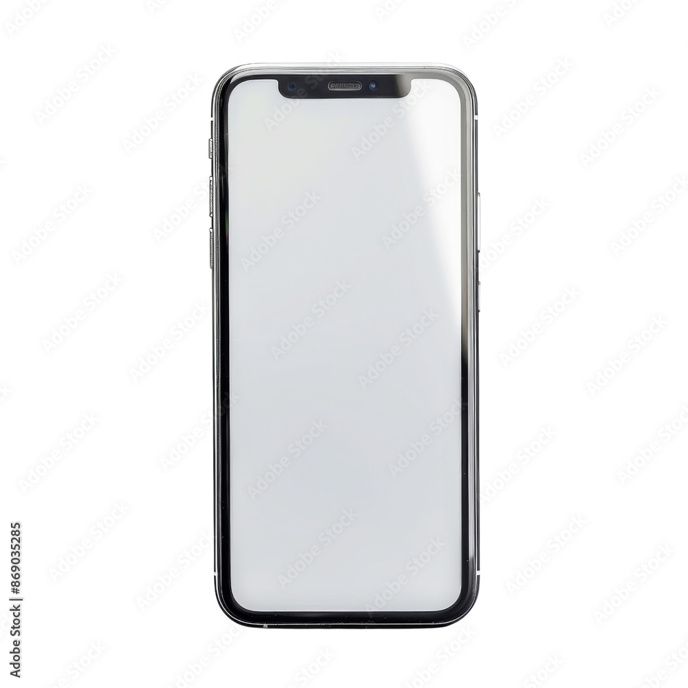 Smart phone with blank screen isolated on transparent or white background Smart phone with blank screen isolated on transparent or white background