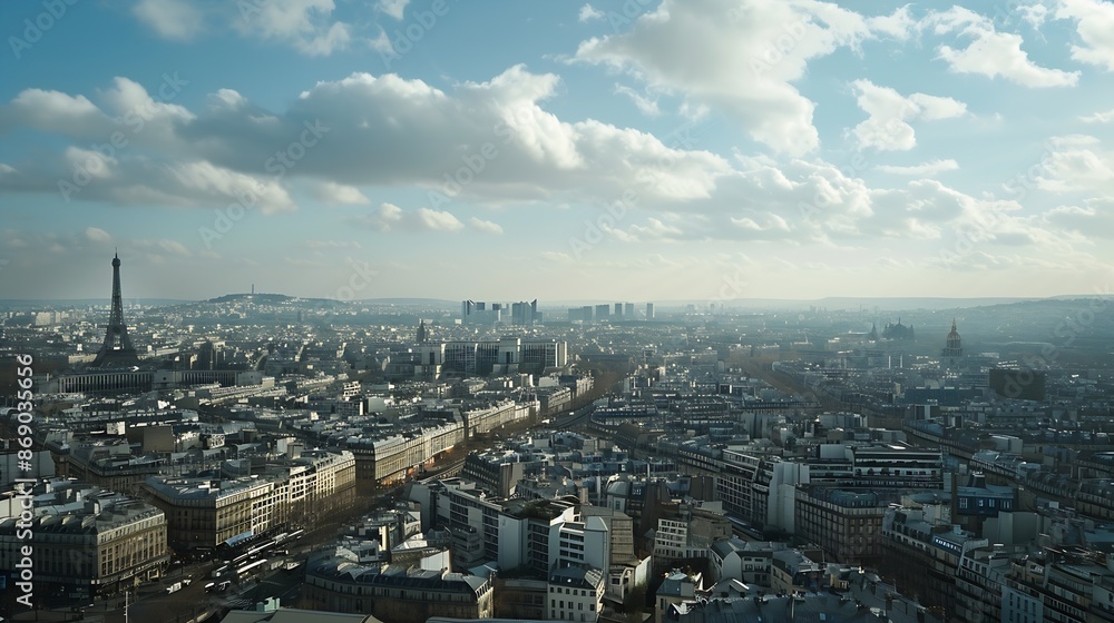 Obraz premium Paris city skyline at day time : Generative AI