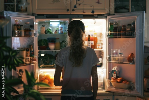 Woman at Open Refrigerator © Alexandr