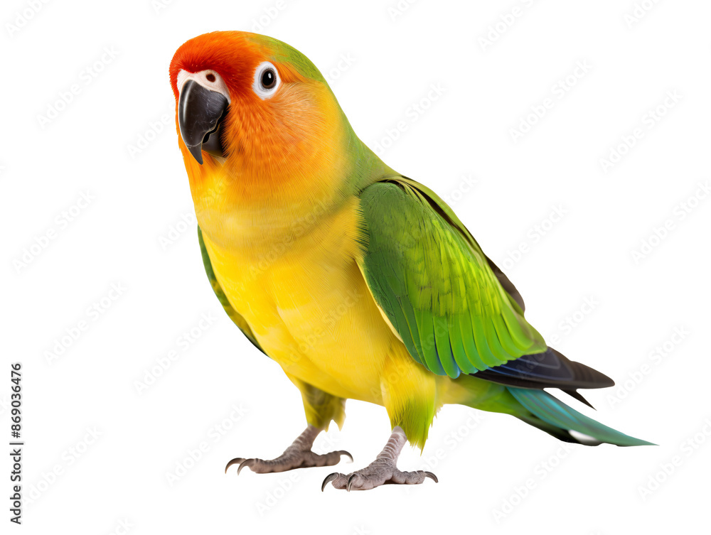 a bird with a colorful head