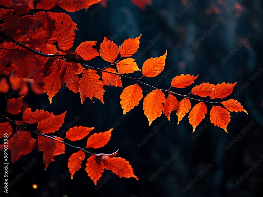 autumnal leaves on dark background autumnal leaves on dark background