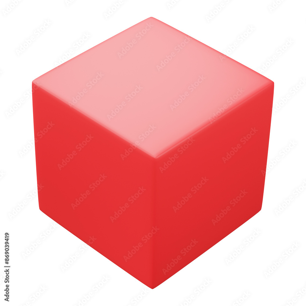 Fototapeta premium cube block isolated on transparent png background. 3D render.