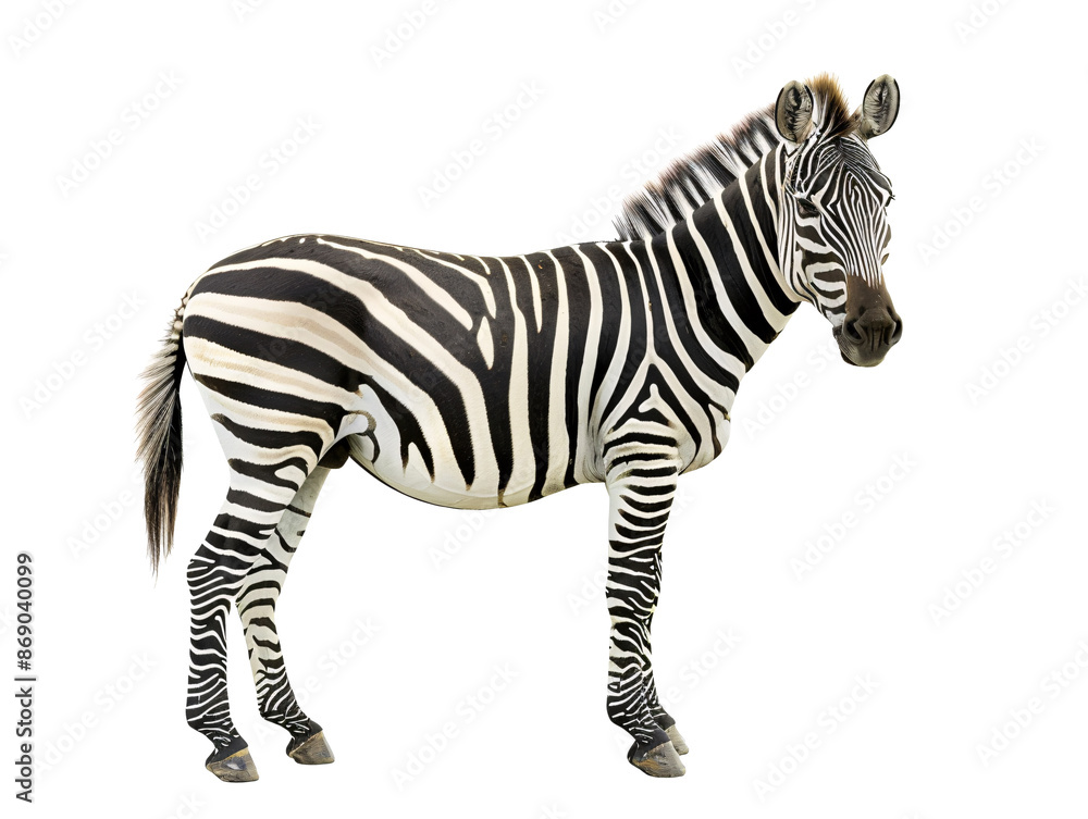 Fototapeta premium a zebra standing on a white background