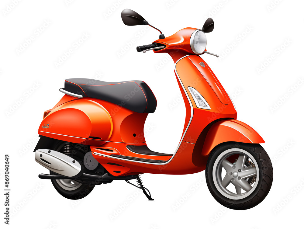 a orange scooter with black seat a orange scooter with black seat