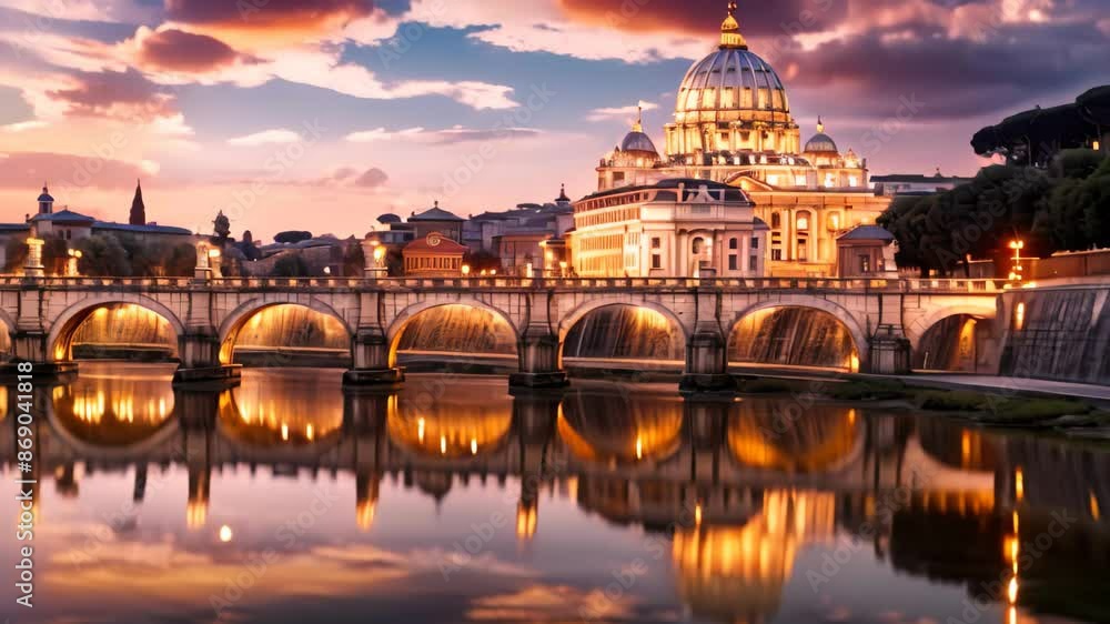 St. Peter's Basilica at sunset, Vatican City, Rome, Italy, St, Peter's Cathedral in Rome, Italy St. Peter's Basilica at sunset, Vatican City, Rome, Italy, St, Peter's Cathedral in Rome, Italy