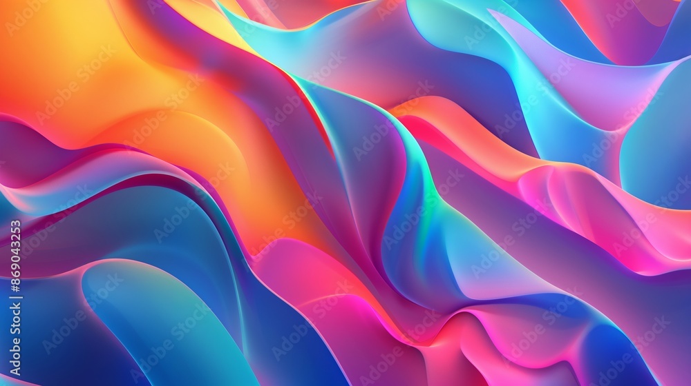 Obraz premium A vibrant abstract background with smooth gradients and dynamic fluid shapes, creating an eye-catching experience.