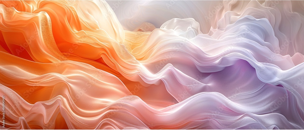 Obraz premium Abstract swirling mist designs in soothing pastel shades.