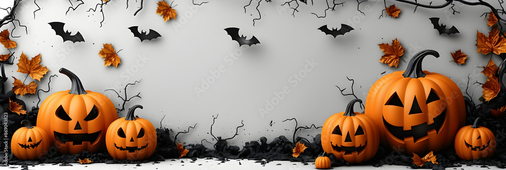 Hintergrund mit gruseligem Kürbis für Halloween, made by AI Hintergrund mit gruseligem Kürbis für Halloween, made by AI