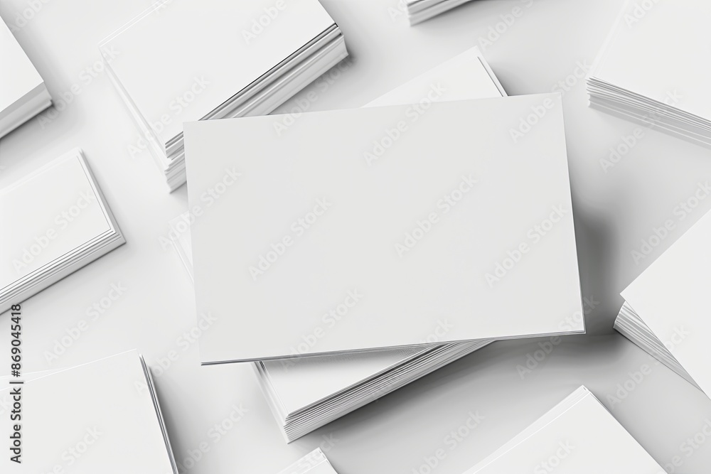 Business card mockup on isolated white background created with generative AI Business card mockup on isolated white background created with generative AI
