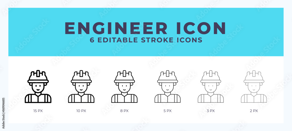 Engineer icon vector illustration. With editable stroke for web. App and more. Engineer icon vector illustration. With editable stroke for web. App and more.