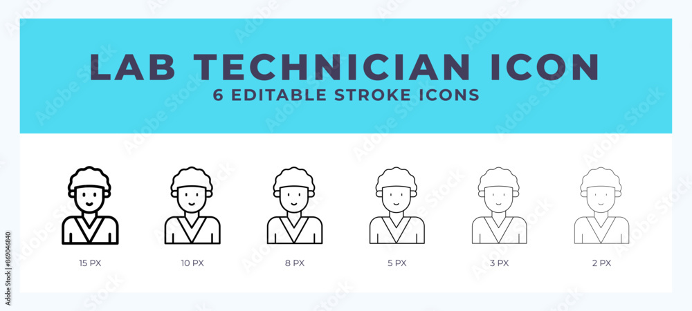 Lab technician icon with editable stroke. Outline icon vector illustration. Lab technician icon with editable stroke. Outline icon vector illustration.