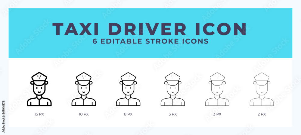Taxi driver icon symbol. Logo illustration thin line. Bold line vector icons. Editable stroke Taxi driver icon symbol. Logo illustration thin line. Bold line vector icons. Editable stroke
