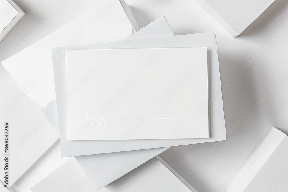 Business card mockup on isolated white background created with generative AI Business card mockup on isolated white background created with generative AI