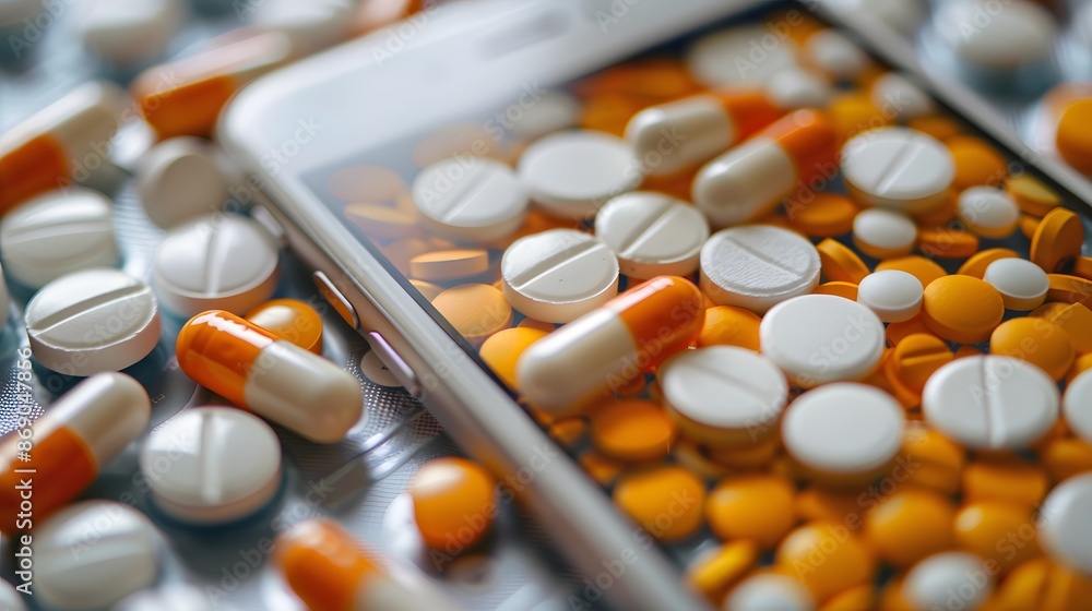 Smartphone displaying a confirmation message for prescription medication delivery. Smartphone displaying a confirmation message for prescription medication delivery.