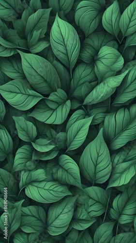 Wallpaper Mural green leaf nature abstract background. Torontodigital.ca