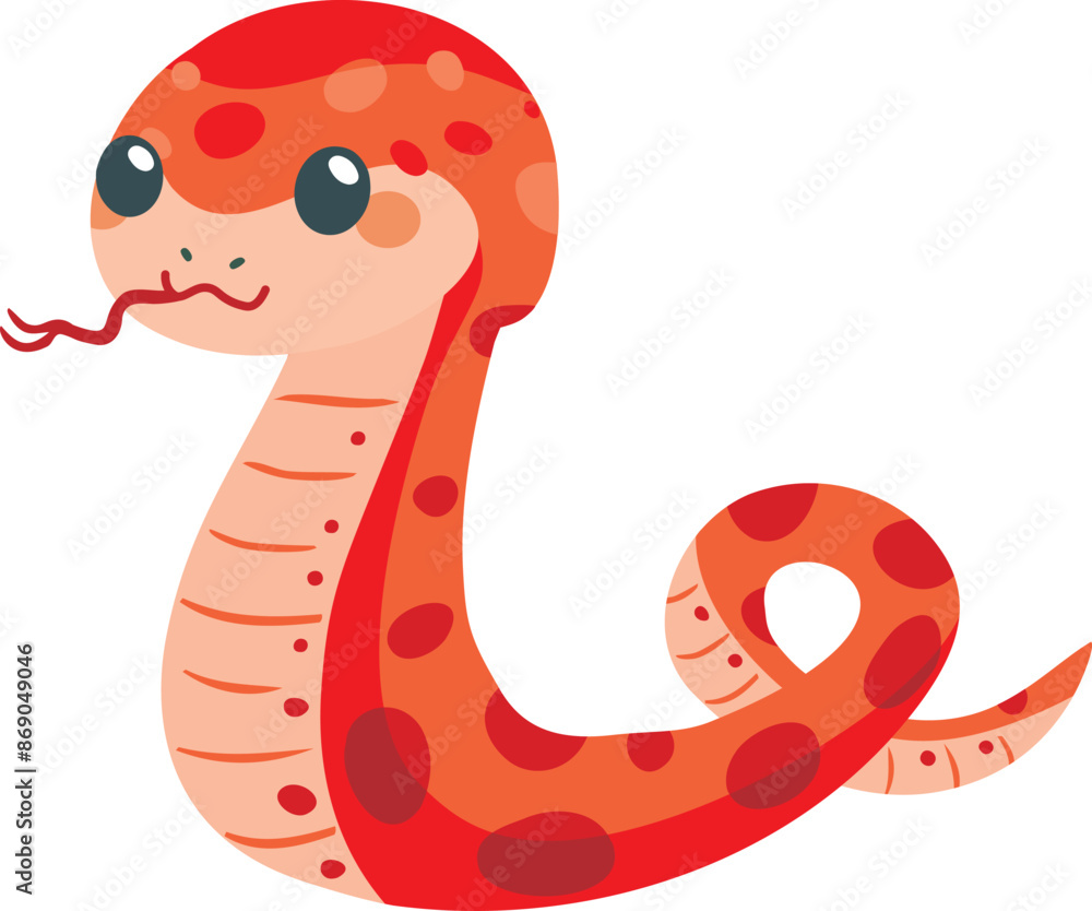 Fototapeta premium 巳年の赤い蛇のイラスト