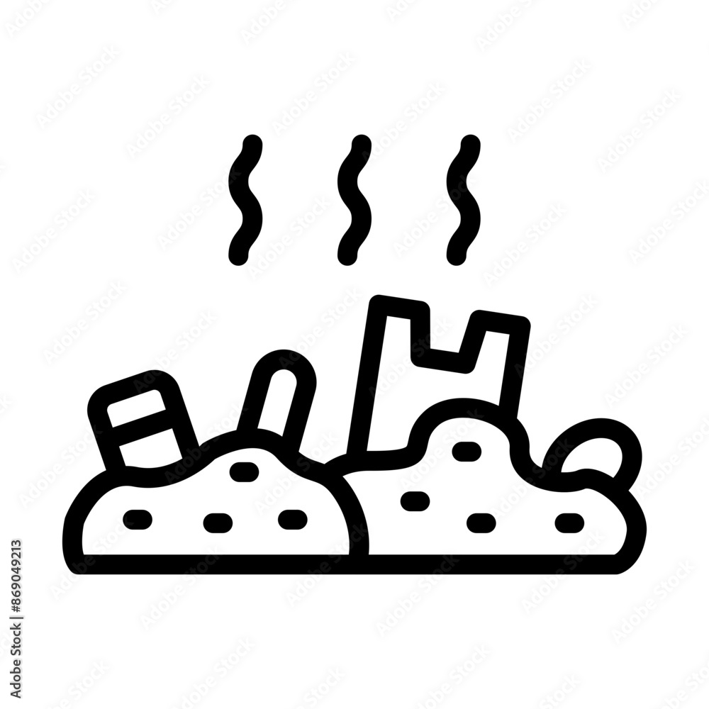 Land Pollution Line Icon Design Land Pollution Line Icon Design