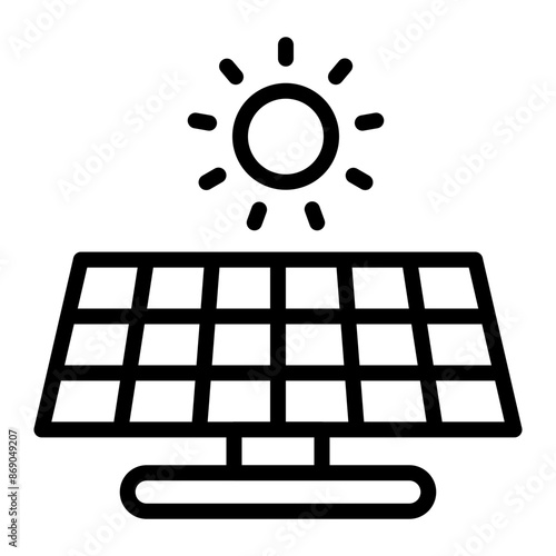 Solar Radiation Line Icon Design