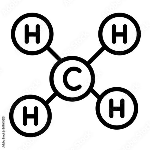 Methane Line Icon Design