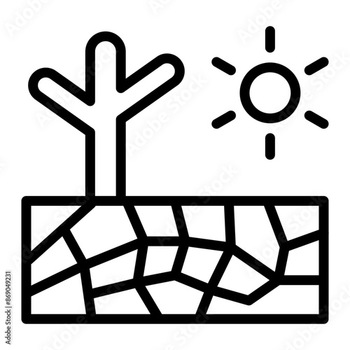 Drought Line Icon Design