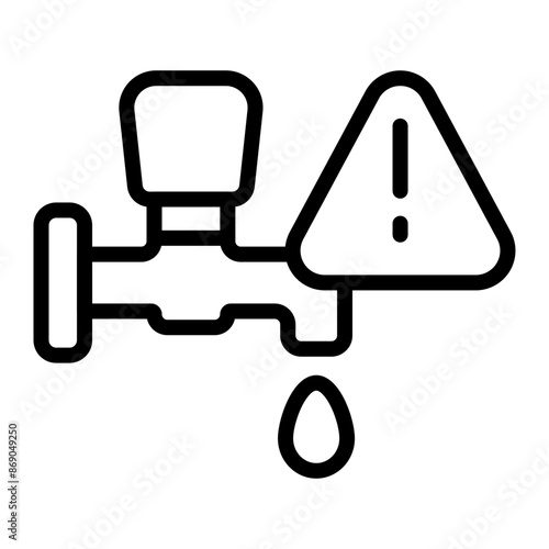 Water Scarcity Line Icon Design