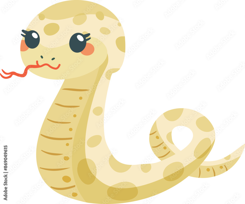 Fototapeta premium 巳年の白い蛇のイラスト