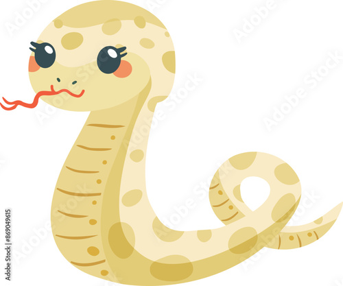 巳年の白い蛇のイラスト