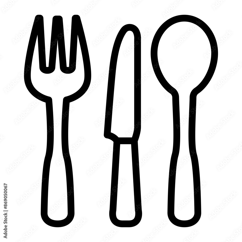 Cutlery Line Icon Design Cutlery Line Icon Design