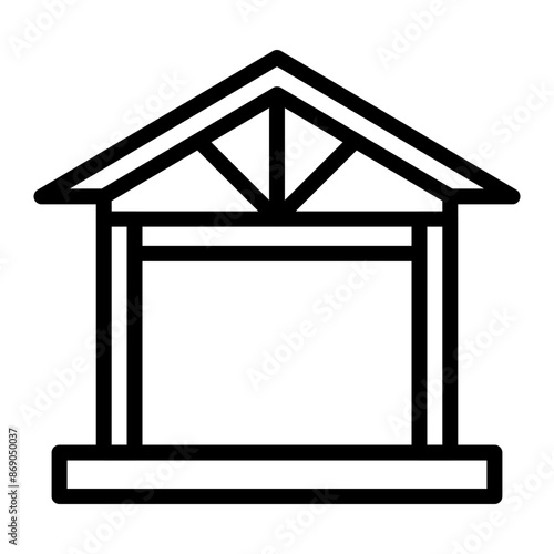 Pavilion Line Icon Design