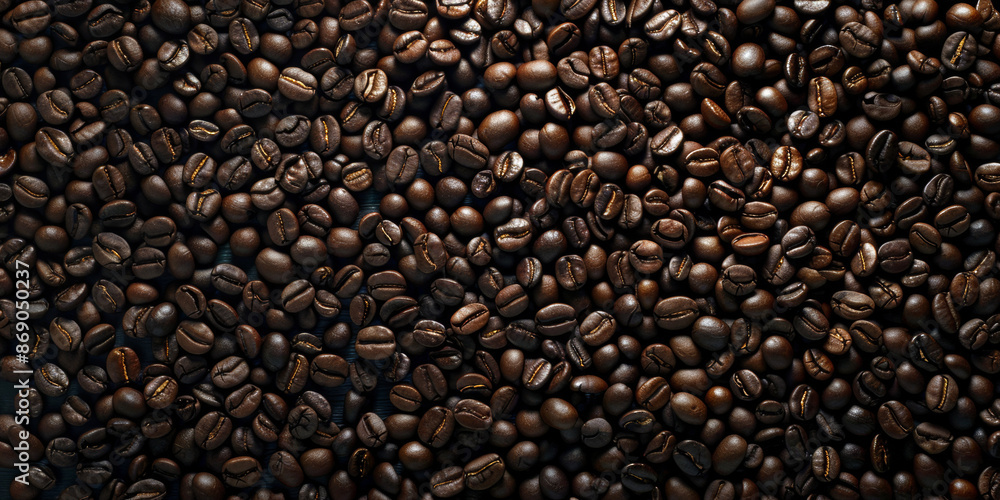 Close-up of a large number of dark roasted coffee beans creating a rich, textured background. The glossy beans emphasize the aroma and flavor of fresh coffee. Close-up of a large number of dark roasted coffee beans creating a rich, textured background. The glossy beans emphasize the aroma and flavor of fresh coffee.