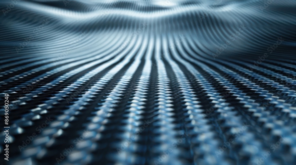A blue and white striped surface with a lot of small squares A blue and white striped surface with a lot of small squares
