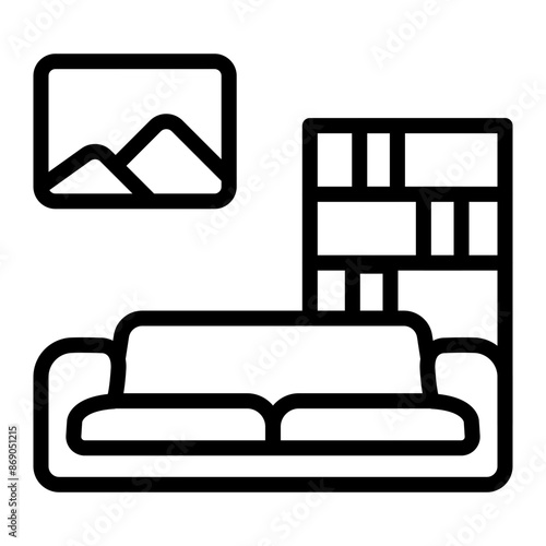 Living Room Line Icon Design