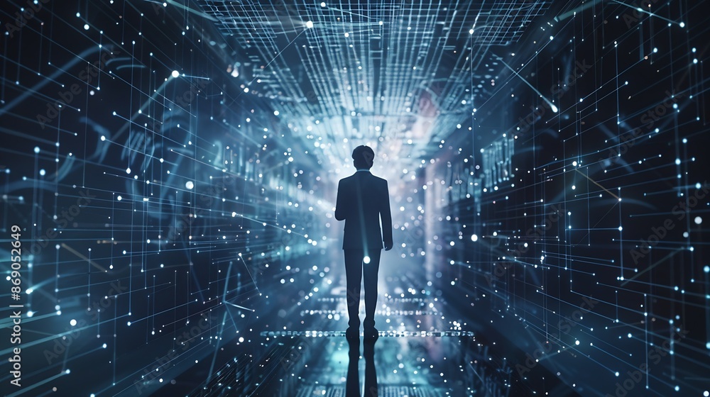 Ai deep learning Ai big data Machine learning Digital technology Algorithm Data cyber nano Internet network connection Businessman touch ai abstract communication Innovation future : Generative AI Ai deep learning Ai big data Machine learning Digital technology Algorithm Data cyber nano Internet network connection Businessman touch ai abstract communication Innovation future : Generative AI