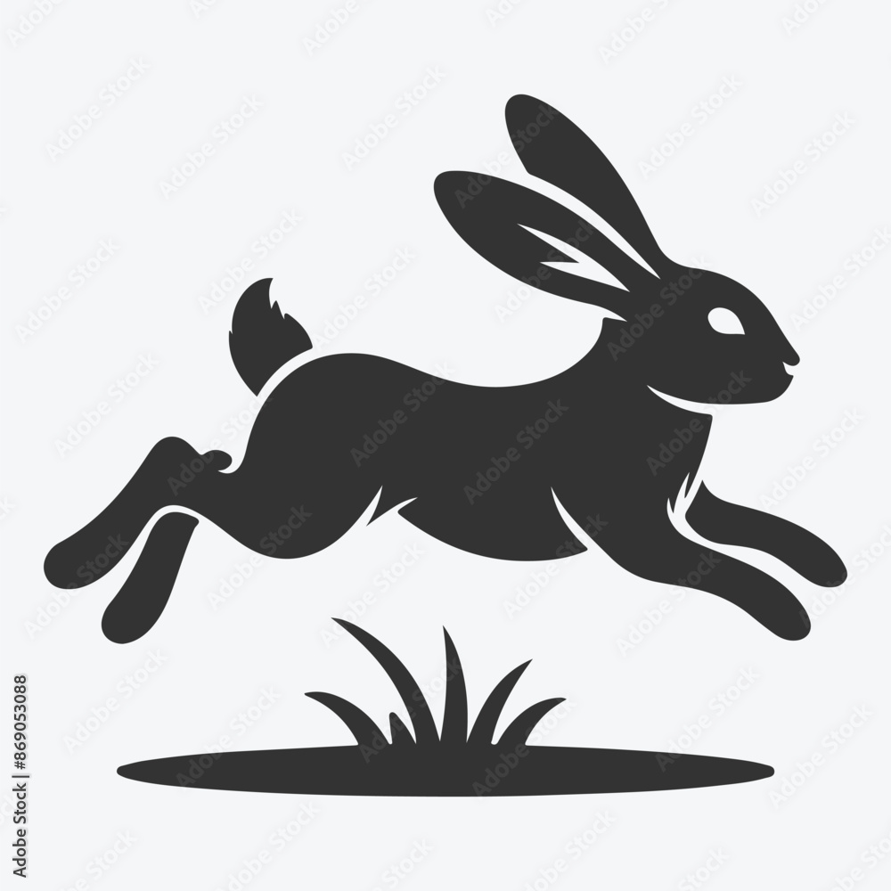 Dynamic Jumping Rabbit Silhouette, Perfect for Art, Design, and Craft Projects Dynamic Jumping Rabbit Silhouette, Perfect for Art, Design, and Craft Projects