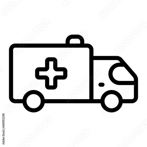 Ambulance Line Icon Design