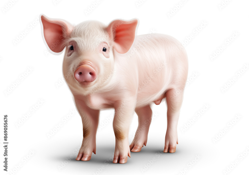Cute pig isolated on white. Small pink pig isolated. Cute pig isolated on white. Small pink pig isolated.
