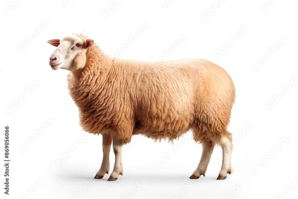 Naklejka premium Sheep isolated on white background
