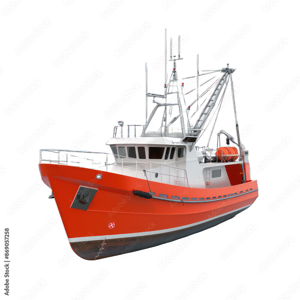 boat in the sea isolated on a white background boat in the sea isolated on a white background