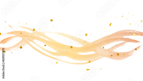 水彩風の波線_温かいイメージの背景イラスト