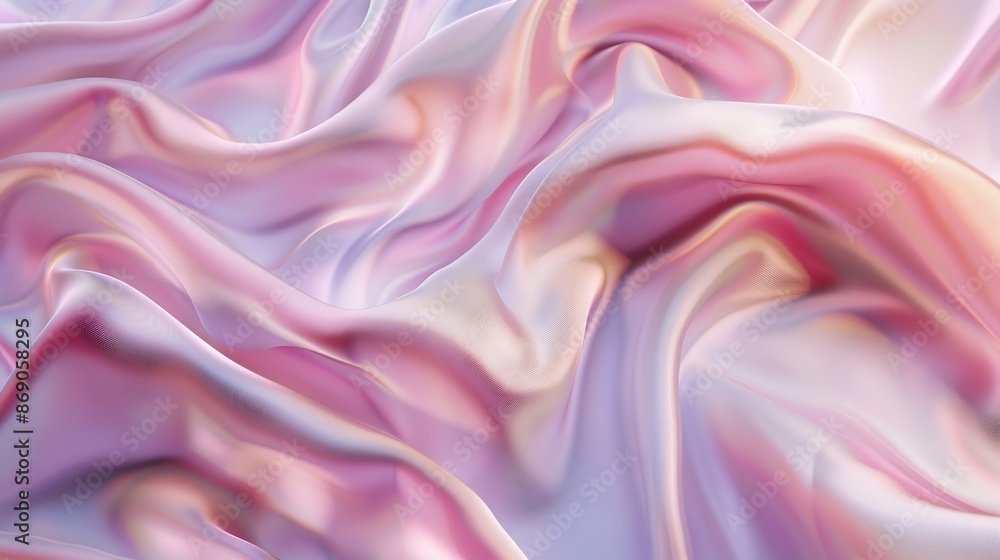 Obraz premium Beauty fashion and cosmetic product placement background with pastel silk cloth wave Premium brand mockup template with luxury silk fabric floating in empty studio space : Generative AI
