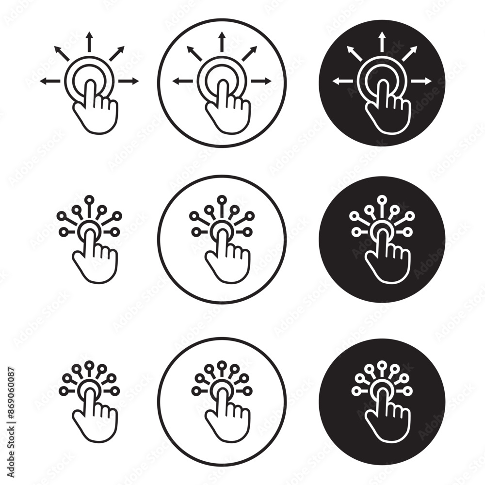 Interactivity icon set. Interactivity vector line icon illustration. Interactivity icon set. Interactivity vector line icon illustration.