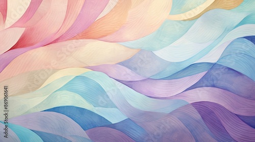Watercolor Waves Abstract Flow of Pastel Colors