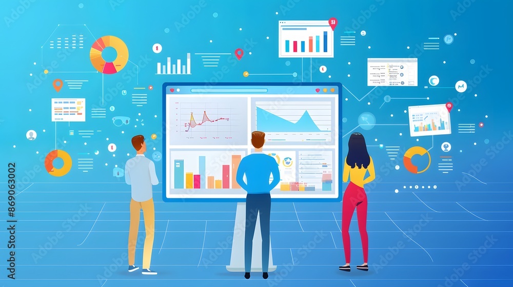 Team of marketers analyzing customer demographics., clean background, Photo stock style, clean background, no copyrighted logo, no letters Team of marketers analyzing customer demographics., clean background, Photo stock style, clean background, no copyrighted logo, no letters