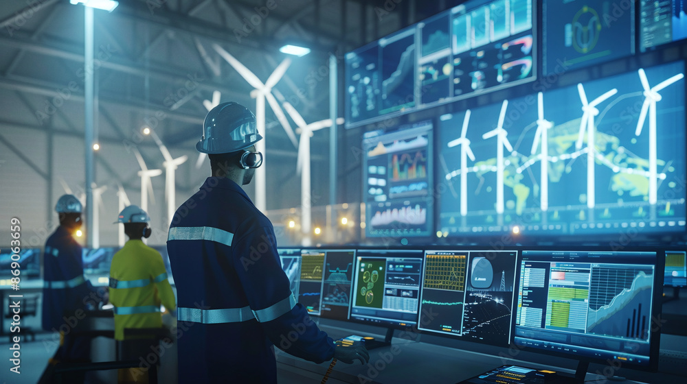 screen where a wind power farm or energy power factory is operated and controlled
screen where a wind power farm or energy power factory is operated and controlled